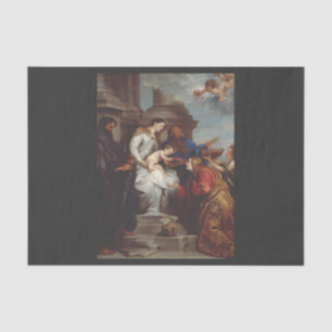 Papel De Seda coroação do Santo Rosalia por Anthony van Dyck