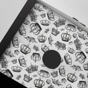 Papel De Seda Coroas reais gravadas vintage