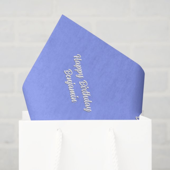 Papel De Seda Correspondência de Branco Azul (Sacola de presentes)