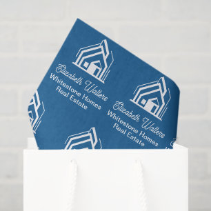 Papel De Seda Corretor Personalizado da Empresa Imobiliária Azul