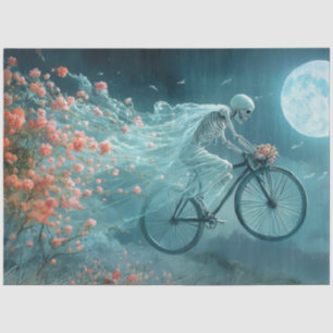 Papel De Seda Corrida de Bicicleta de Casamento de Esqueleto Whi