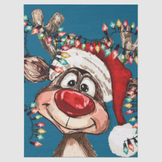 Papel De Seda Cortina de Banho de Natal com Rena Festiva