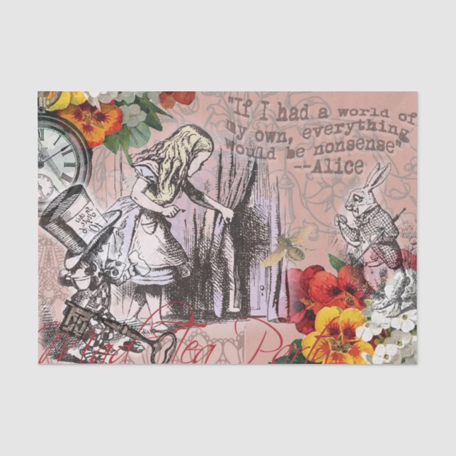 Papel De Seda Cortina de nonsense da Alice no país das maravilha (Frente )