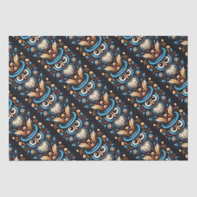 Papel De Seda Coruja azul (Frente )