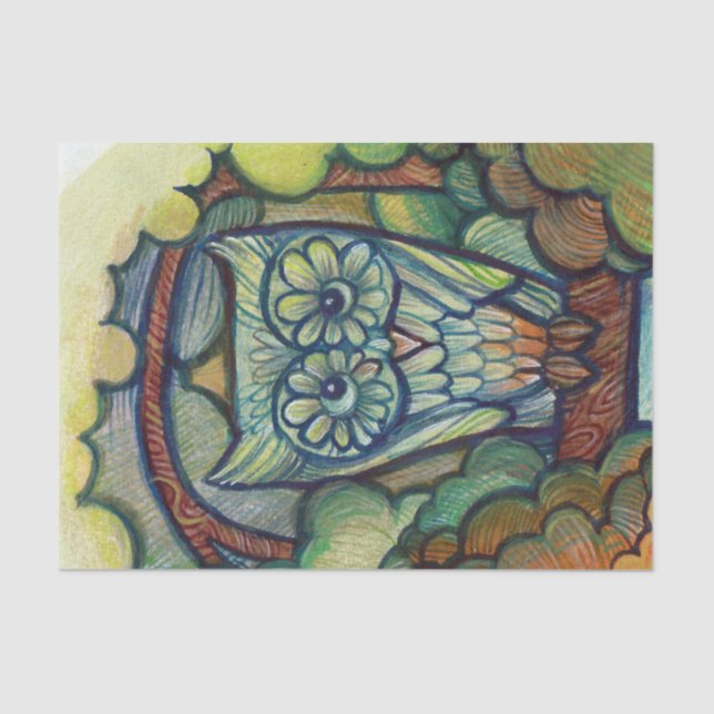 Papel De Seda Coruja-Bebê (Frente )