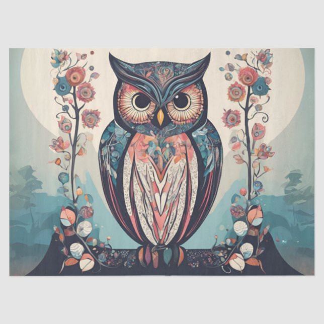 Papel De Seda Coruja Caprichosa (Frente )