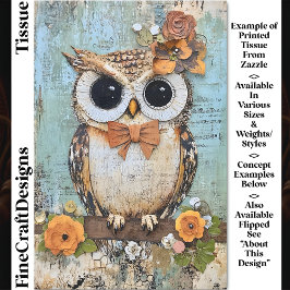 Papel De Seda Coruja chique, Torre Arco, Desligamento Floral DJ4