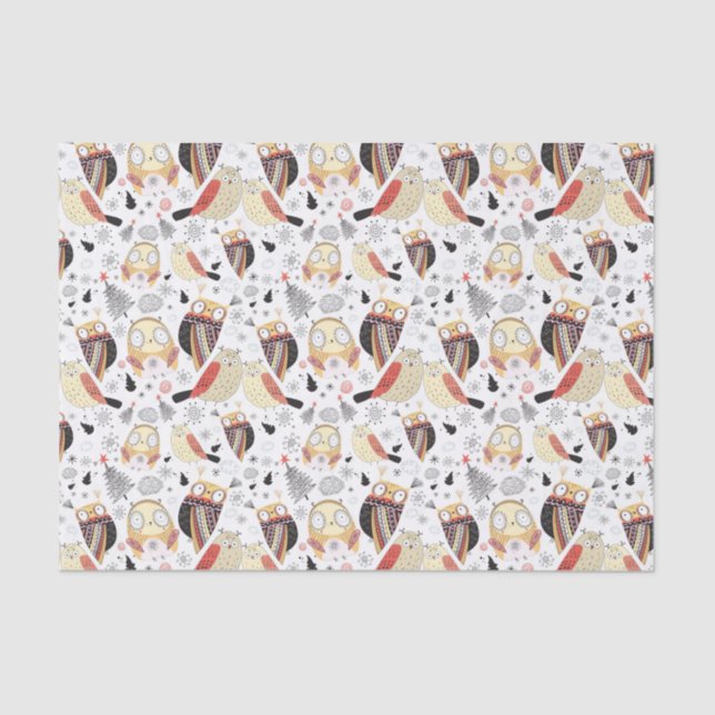 Papel De Seda Coruja engraçada da textura (Frente )