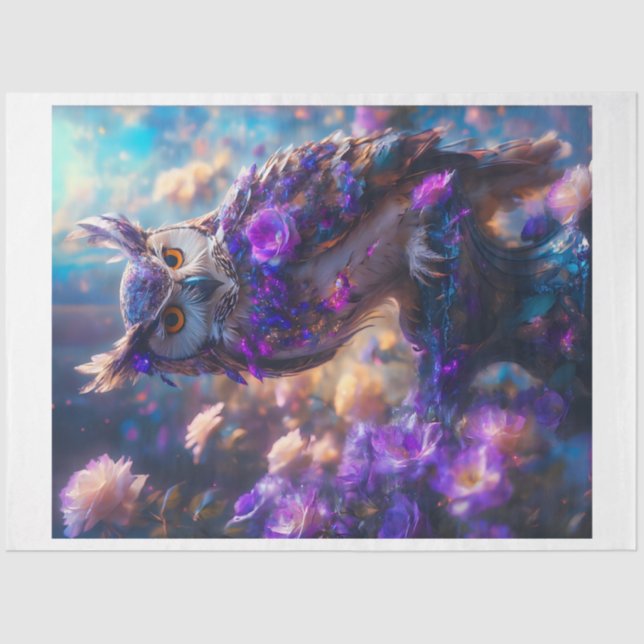 Papel De Seda Coruja Flor (Frente )