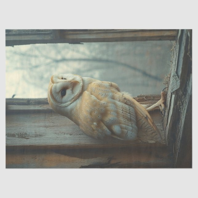 Papel De Seda Coruja Rústica Na Decoupage Da Arte Da Janela (Frente )