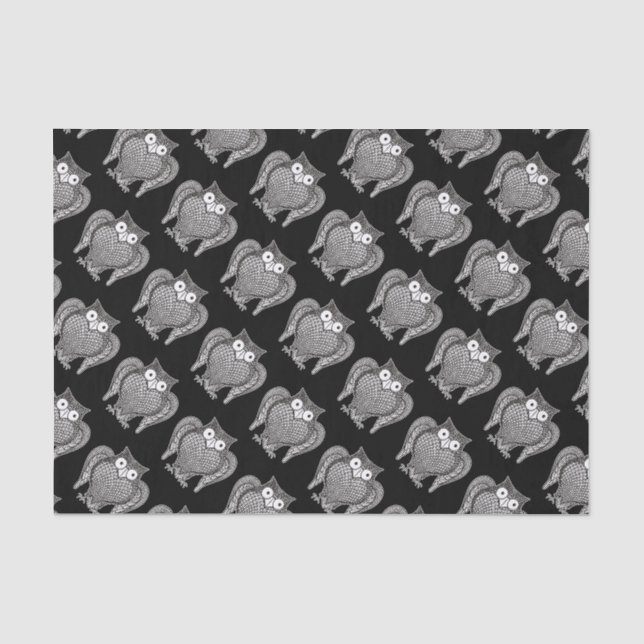 Papel De Seda Coruja Sketch Pattern (Frente )