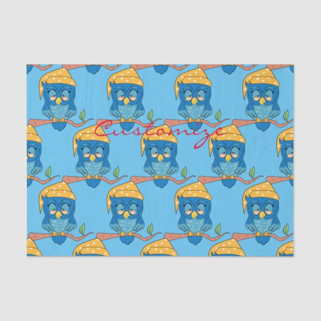 Papel De Seda Coruja Sonolenta Thunder_Cove (Frente )