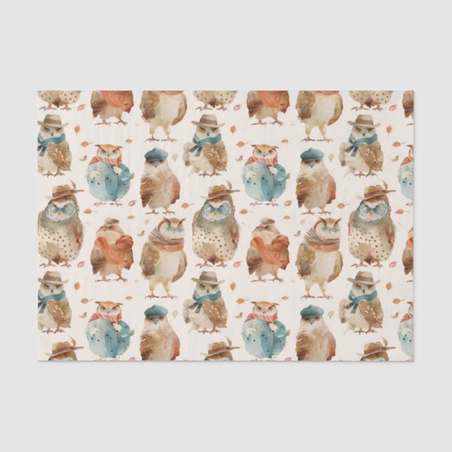 Papel De Seda Corujas de caráter Wise Winter (Frente )