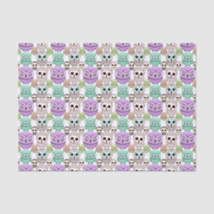 Papel De Seda Corujas Lindas em Cores Pastel