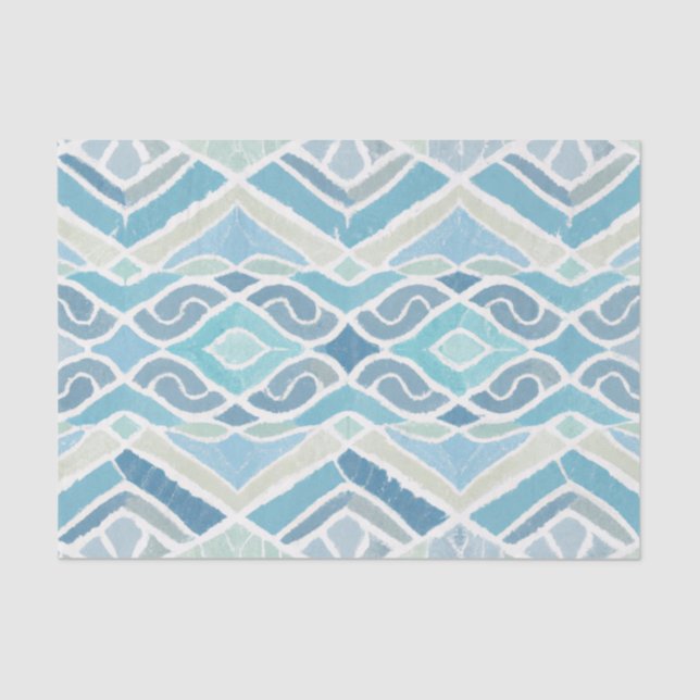 Papel De Seda Costeira/praia/azul náutico (Frente )