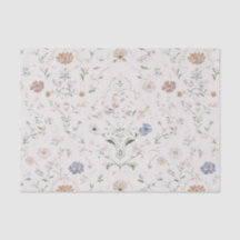 Cottagecore Beige Caprichoso Flor de Campo Aquarel