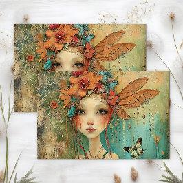 PAPEL DE SEDA COUPAGEM DE GAROTA DE BORBOLHA