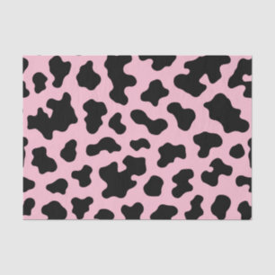 Papel De Seda Couro Cow Print Preto & Rosa
