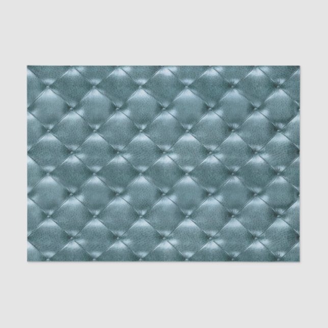 Papel De Seda Couro Metálico Azul-Tiffany Azul-Metálico Tufado (Frente )