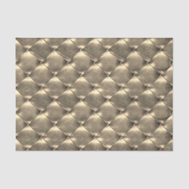 Papel De Seda Couro Metálico Dourado de Sépia, Lúpulo Metálico T (Frente )