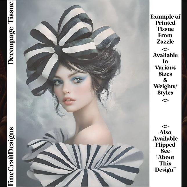 Papel De Seda Couture Inspired Fashion Portrait EV1L Decoupage (Criador carregado)