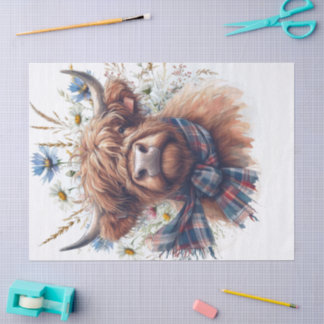 Papel De Seda Cow Highland Farm Watercolor