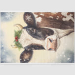 Papel De Seda Cow Winter Christmas Watercolor<br><div class="desc">Cow Winter Christmas Watercolor</div>