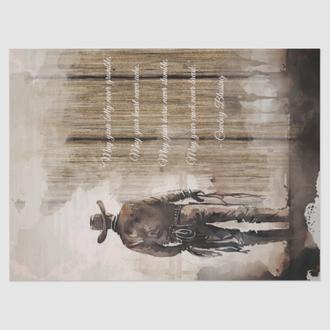 Papel De Seda Cowboy Bênção do Homem Ocidental (Frente )