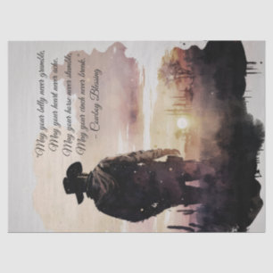 Papel De Seda Cowboy Bessando Silhout Sunset