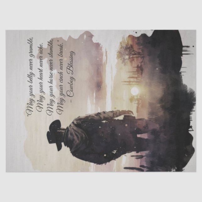 Papel De Seda Cowboy Bessando Silhout Sunset (Frente )