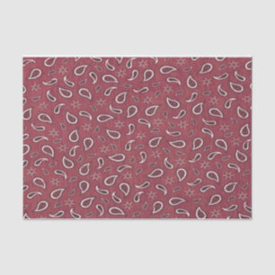 Papel De Seda Cowboy country red paisley star russa