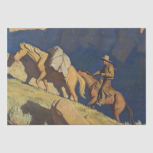 Papel De Seda “Cowboy e Cavalo de Carga” por Maynard Dixon