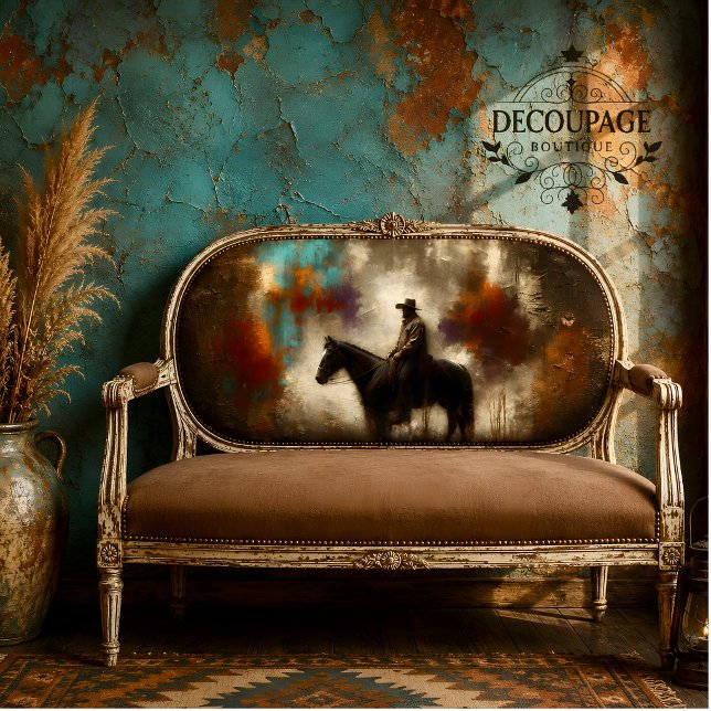 Papel De Seda Cowboy Mal-Humorado Decoupagem (Moody Cowboy Decoupage Tissue Paper)
