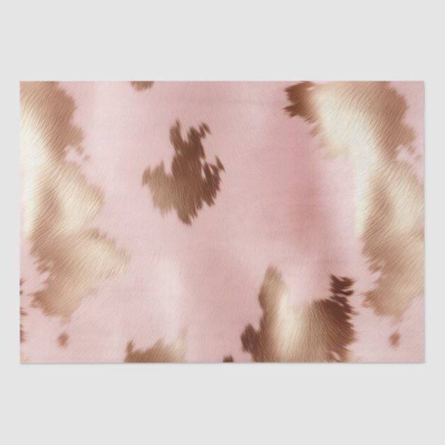 Papel De Seda Cowhide Dourada-Rosa-Rosa-Blush (Frente )