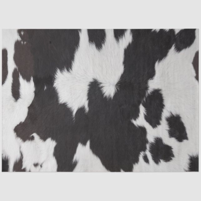 Papel De Seda Cowhide Preto e Branco (Frente )