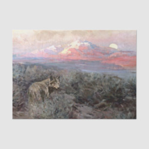 Papel De Seda “Coyote Moonrise” por Frank Tenney Johnson