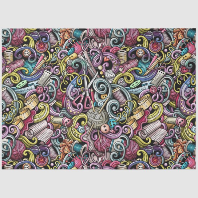 Papel De Seda Cozedura - Tecido de embreagem do presente (Frente )