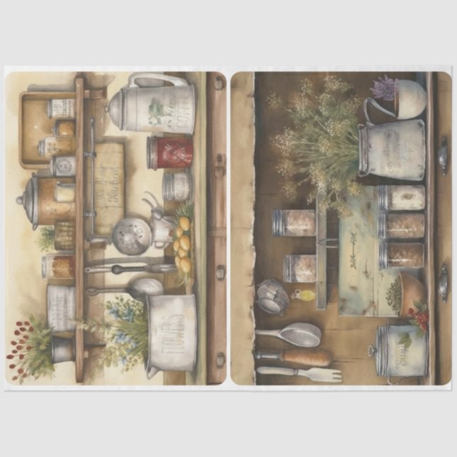 Papel De Seda Cozinha da fazenda (Frente )