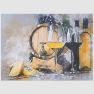 Papel De Seda Cozinha de Queijo de Vinho 20x30 - Decoupage
