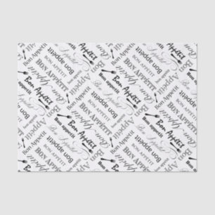 Papel De Seda Cozinheiro chefe preto e branco elegante do
