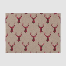 Papel De Seda Cozy Modern Deer Kraft Xadrez Natal