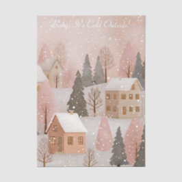 Papel De Seda Cozy Snow Christmas Cottage Village Decoupage Gift