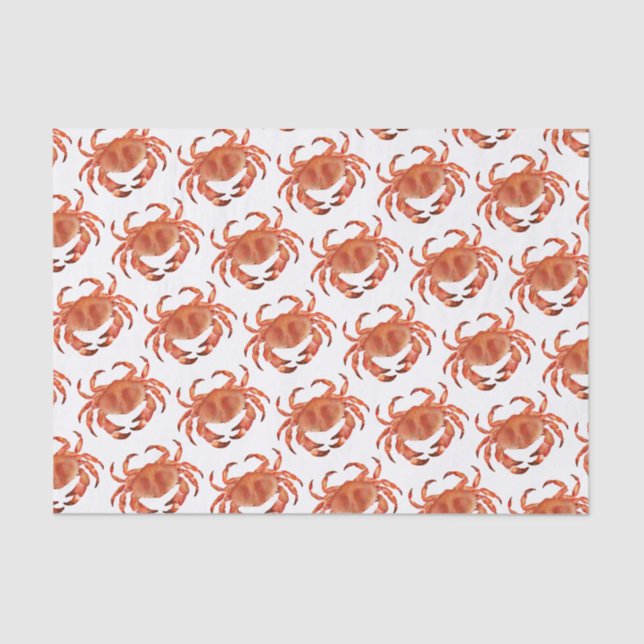 Papel De Seda Crabs Seaside Pattern (Frente )