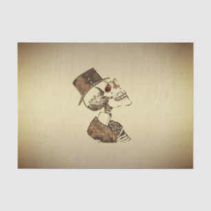 Papel De Seda Crânio de Steampunk no ouro