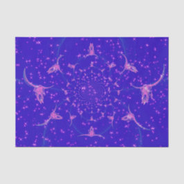 Papel De Seda Crânio de Vaca Azul Roxo Ocidental Glamouroso Glit