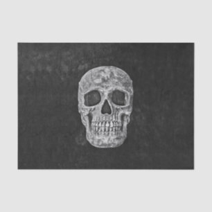 Papel De Seda Crânio gótico do Grunge preto e branco