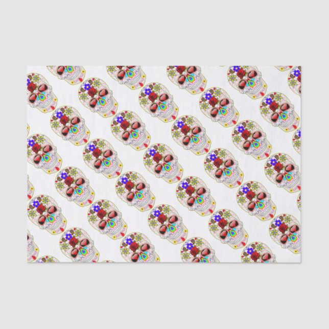 PAPEL DE SEDA CRÂNIO MEXICANO DO AÇÚCAR (Frente )