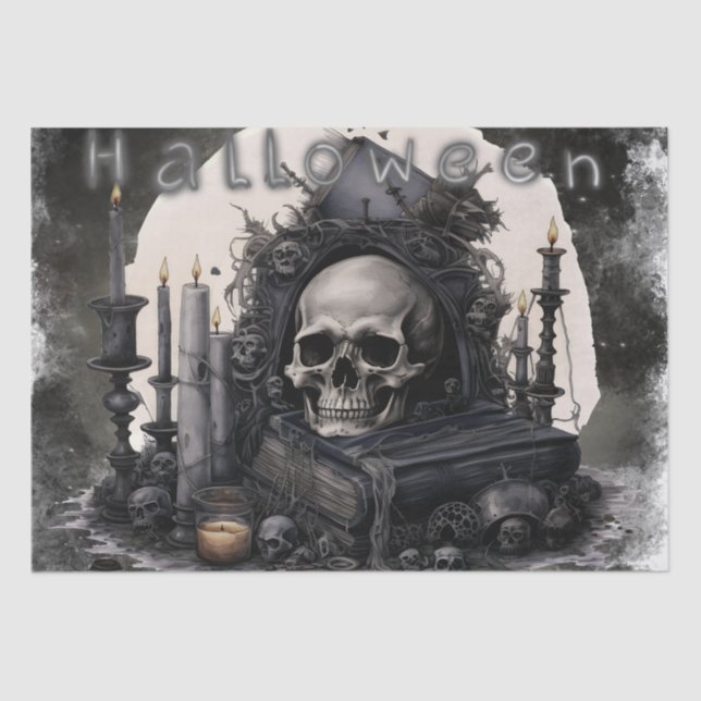 Papel De Seda Crânio Místico (Frente )