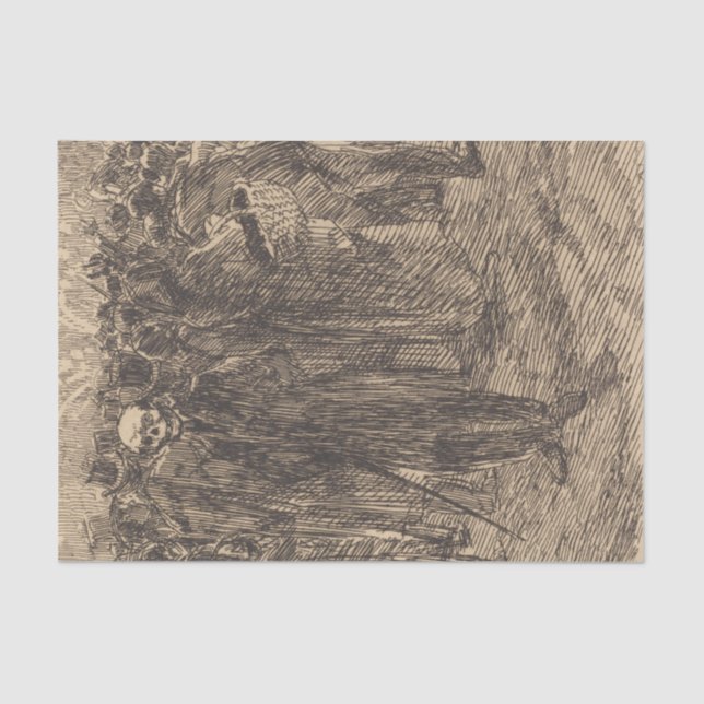 Papel De Seda Crânio na multidão (por Albert Besnard) (Frente )