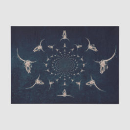 Papel De Seda Cravo de Touro Sepia Azul Escuro Antigo Vintage Oc